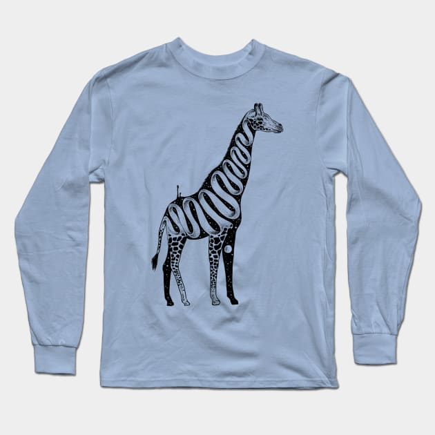 Lost in Its Own Existence (Giraffe) Long Sleeve T-Shirt by normanduenas